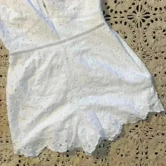 Abercrombie & Fitch White Eyelet Short Sleeve Romper - Picture 7 of 10